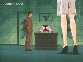 Pohlaví vězeň anime dívka dostane kočička třel v spodní prádlo
