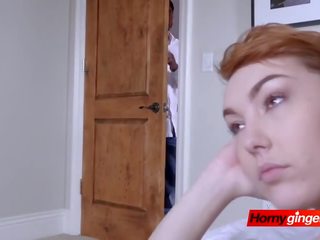 Horny ginger Emily takes stepbrothers cock to pay for college