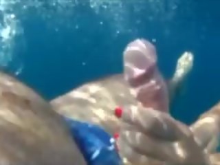 Underwater sex swiming cumshot