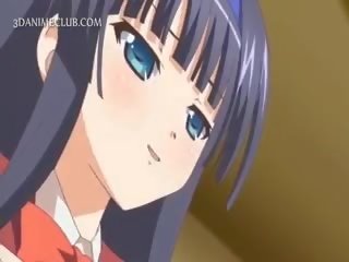 Sweet Hentai School Babe Blowing Shaft In Close-up