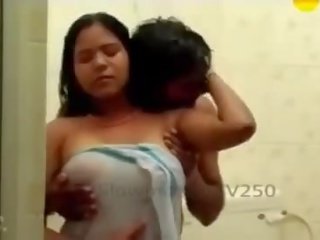 Hot And Cute Indian Aunty&#39;s Wet Boobs Pressed