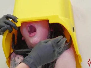 Goth girl pounded in ass by nurse with huge strapon