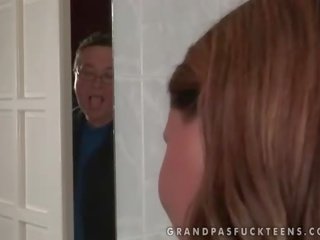 Lucky grandpa fucks hot teen