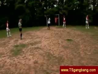 Trannies playing soccer