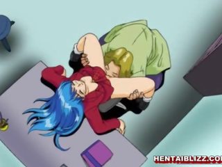 Japanese anime hot fucking from behind in the office