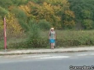 Granny slut is picked up and fucked