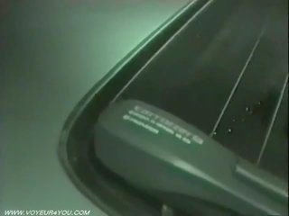 Hardcore sex in the car is captured by a spy cam