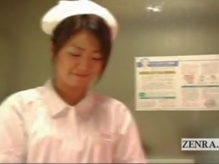 Untertitelt cfnm japanisch krankenschwestern krankenhaus handjob samenerguss