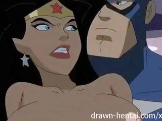 Superhero hentai - tertanya-tanya wanita vs kapten amerika