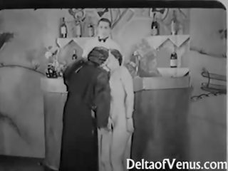 Vintage Porn 1930s - FFM Threesome - Nudist Bar
