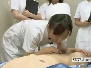 Subtitled CFNM Japanese Doctor Nurses Blowjob Seminar