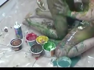Colorful ans messy with two cute girls