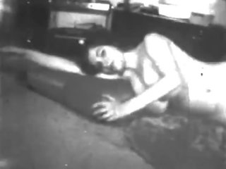 Big Boobs Girl strips and dances - Vintage B&amp;W