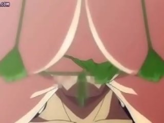 Seksi animasi milf menggosok titit dengan dia besar tetek