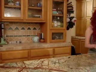 Hungry masturbation in the kitchen