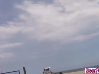 Sluts gets their pussy pounded hard by the beach