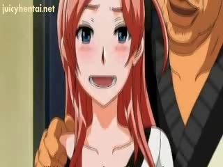 Anime old men licking a slut