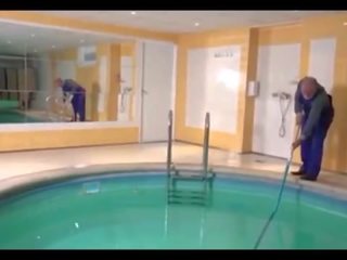 Superb teen banged by old pool guy