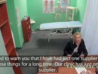 Doctor fucks blonde sales woman in an office