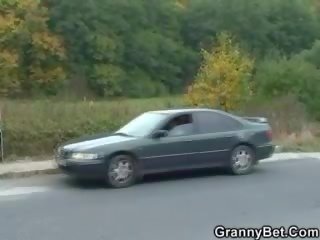 Granny slut is picked up and fucked