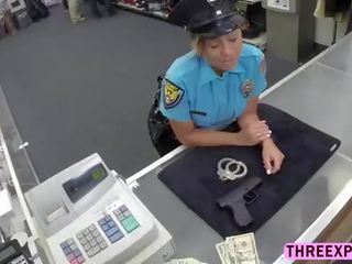 Huge boobs Police woman willing to gets tight pussy fucked for a couple of bucks