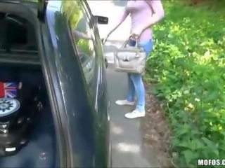 Czech slut Belle fucked at the roadside