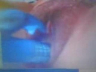 Skype prawan temptation using blue toy